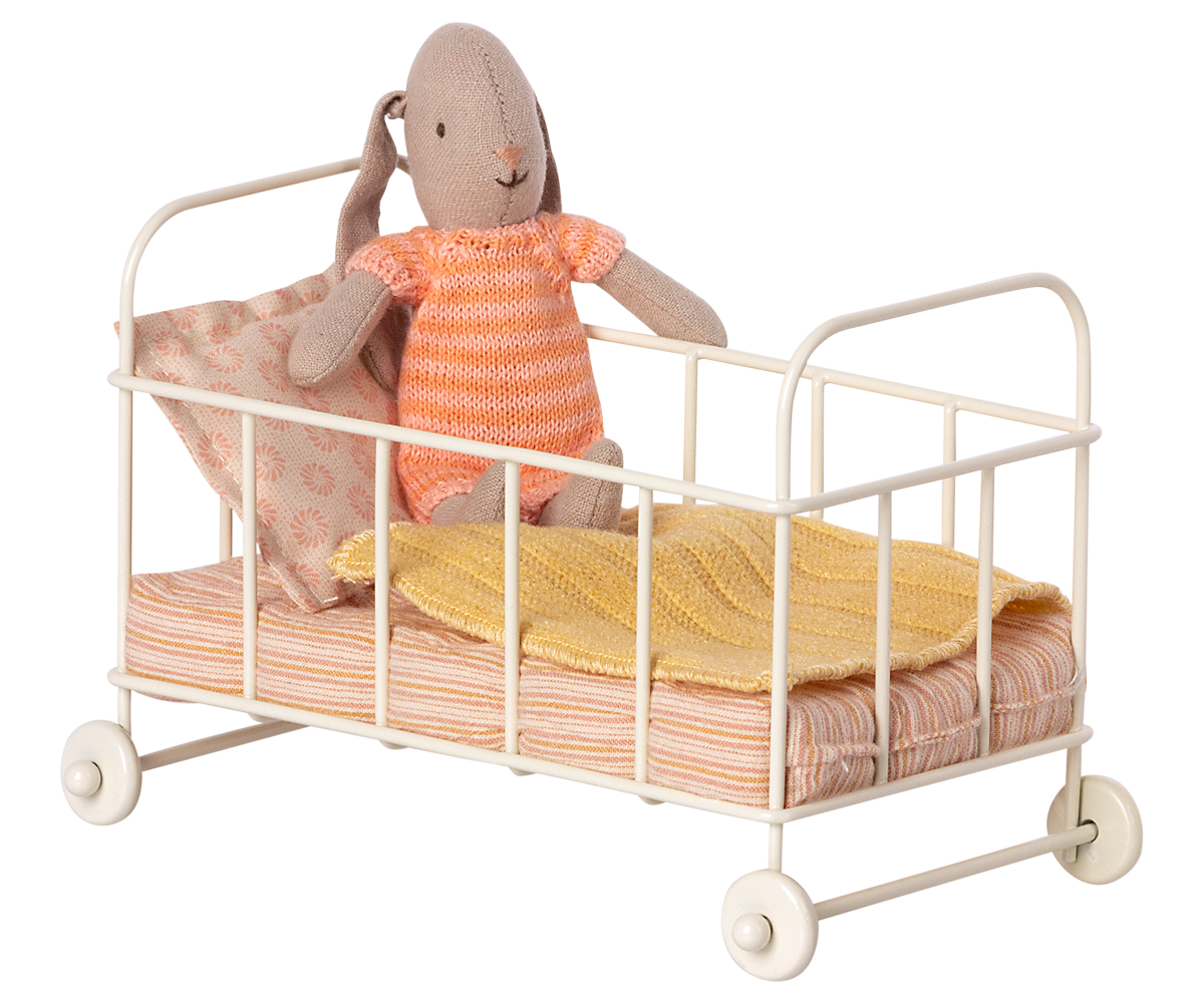 Miniatur Gitterbett Baby Maus Hase Maileg