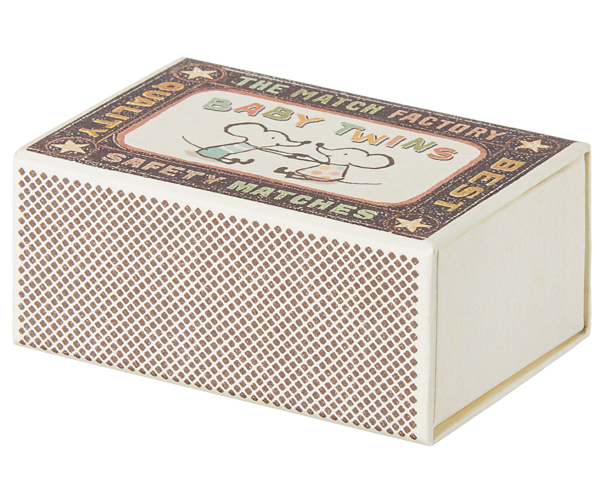 Zwillinge Babymäuse in Streichholzschachtel Maileg