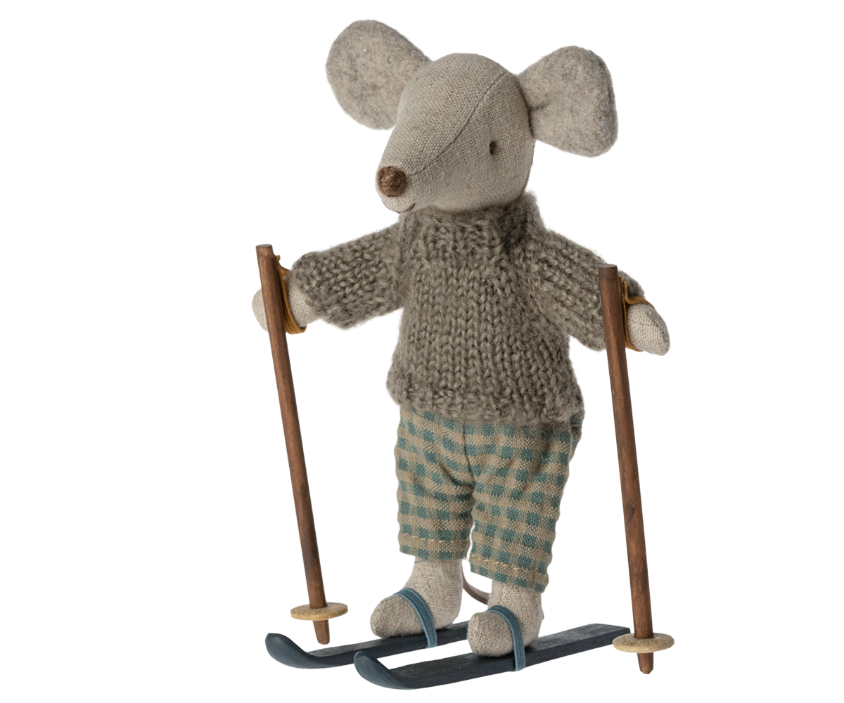Wintermaus mit Ski Grosser Bruder Maileg