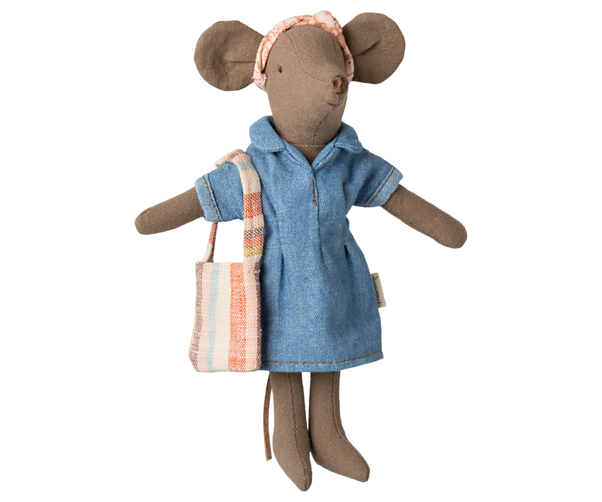 Jeanskleid und Tasche Zubehör Mama Maus Maileg