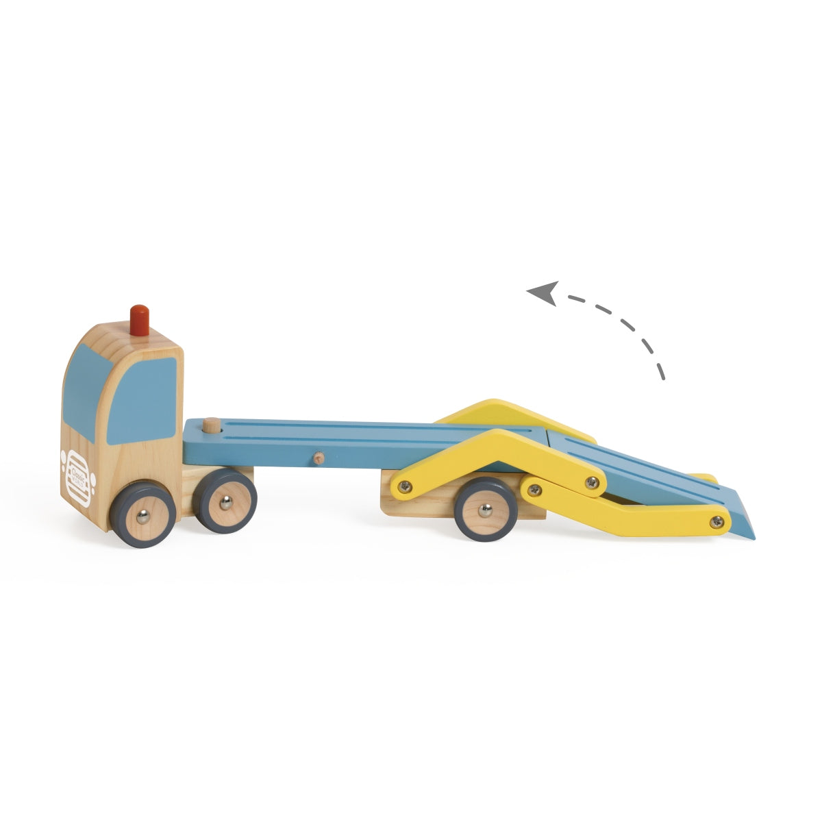 Autotransporter mit 3 Autos aus Holz