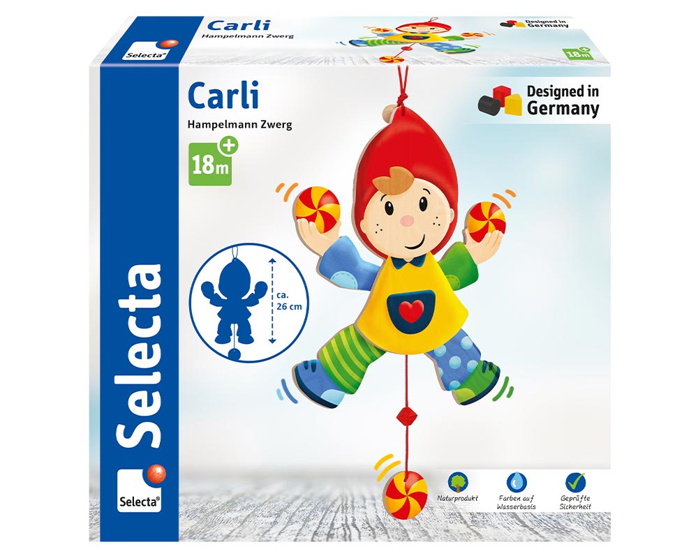 Hampelmann aus Holz Zwerg Carli Selecta