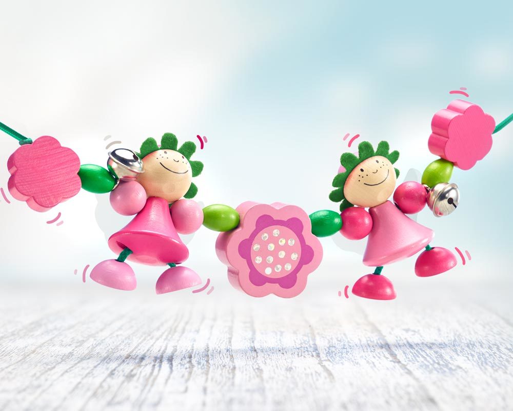 Kinderwagenkette Feen und Blumen mit Gloeckchen von Selecta