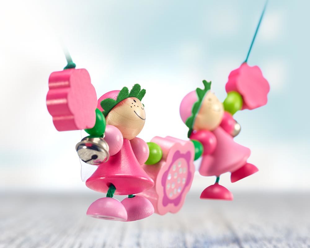 Kinderwagenkette Feen und Blumen mit Gloeckchen von Selecta