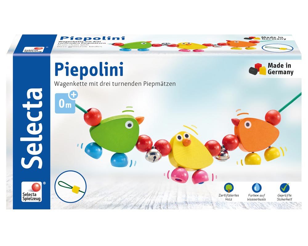 Kinderwagenkette Vögelchen aus Holz von Selecta