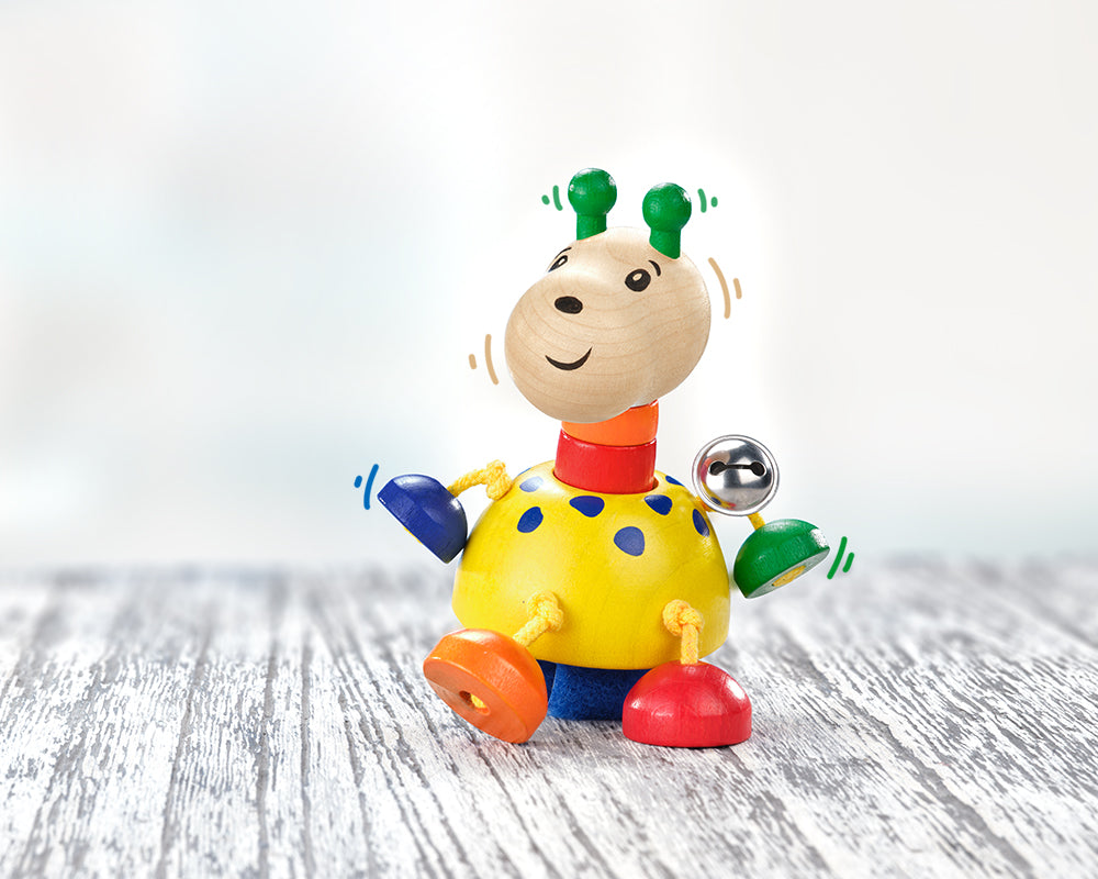 Buggyspielzeug mit Klettverschluß Giraffe aus Holz von Selecta