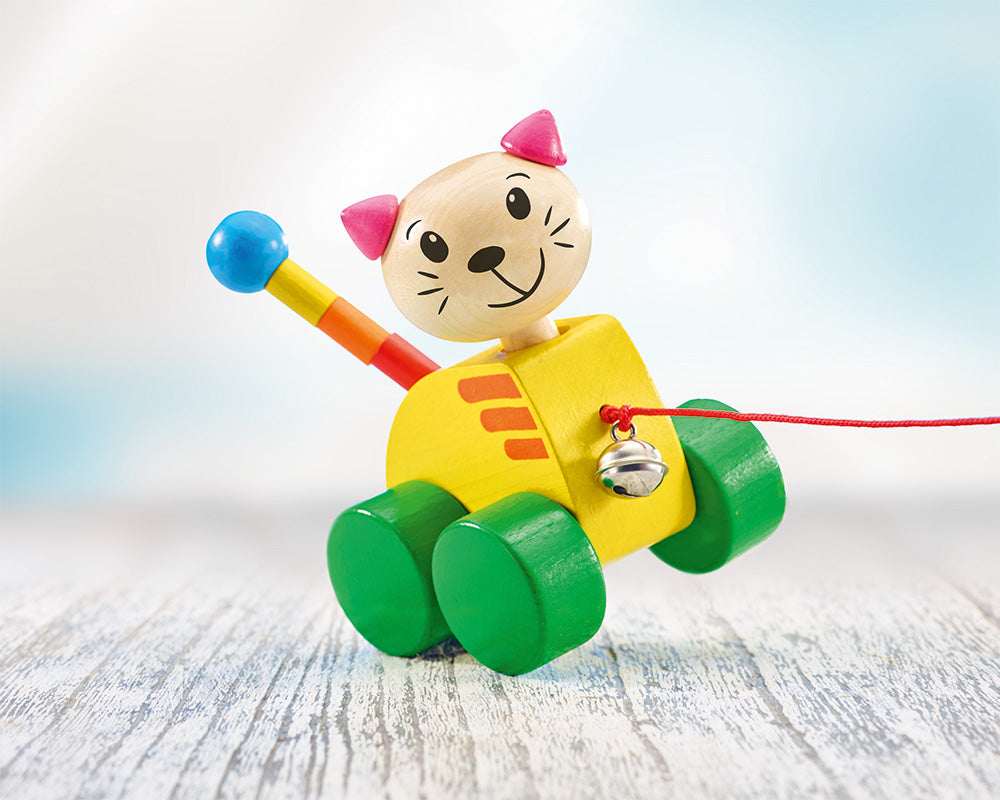 Nachzieh Katze Holzspielzeug von Selecta