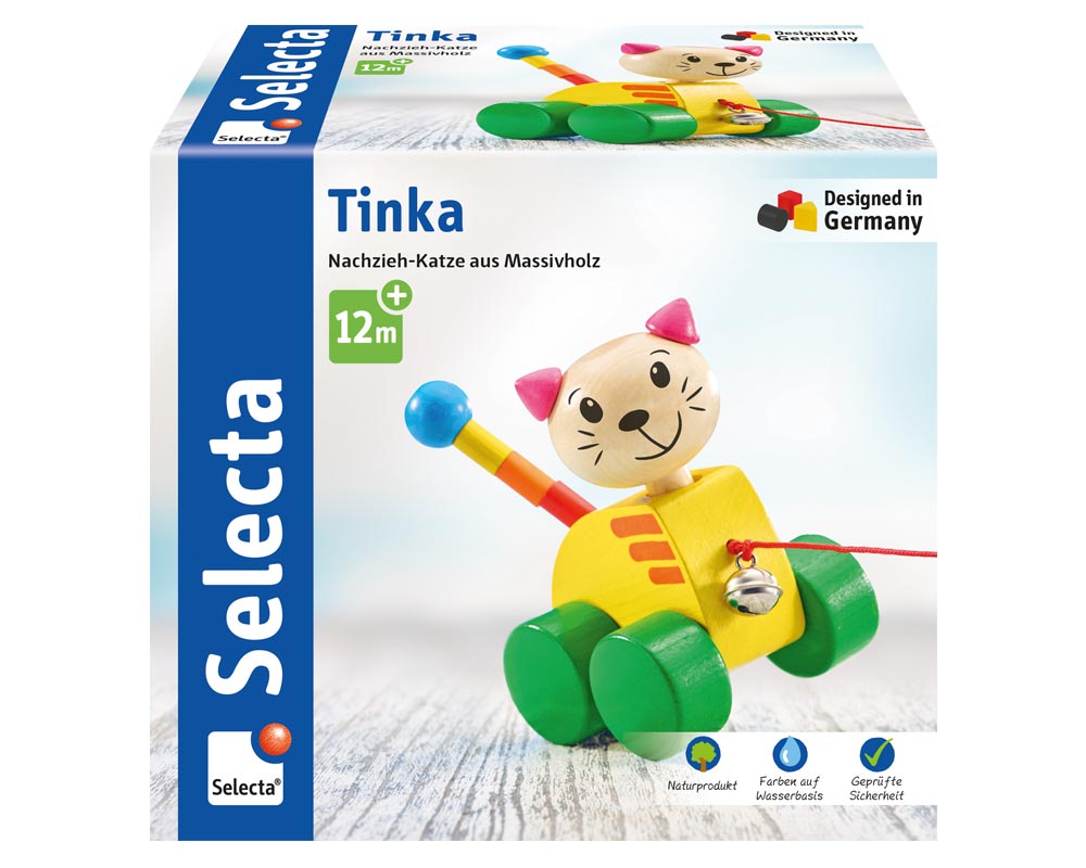 Nachzieh Katze Holzspielzeug von Selecta