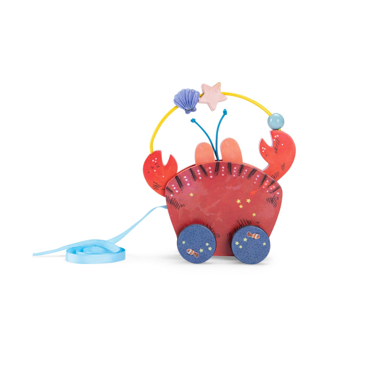 Nachziehtier Krabbe Holzspielzeug