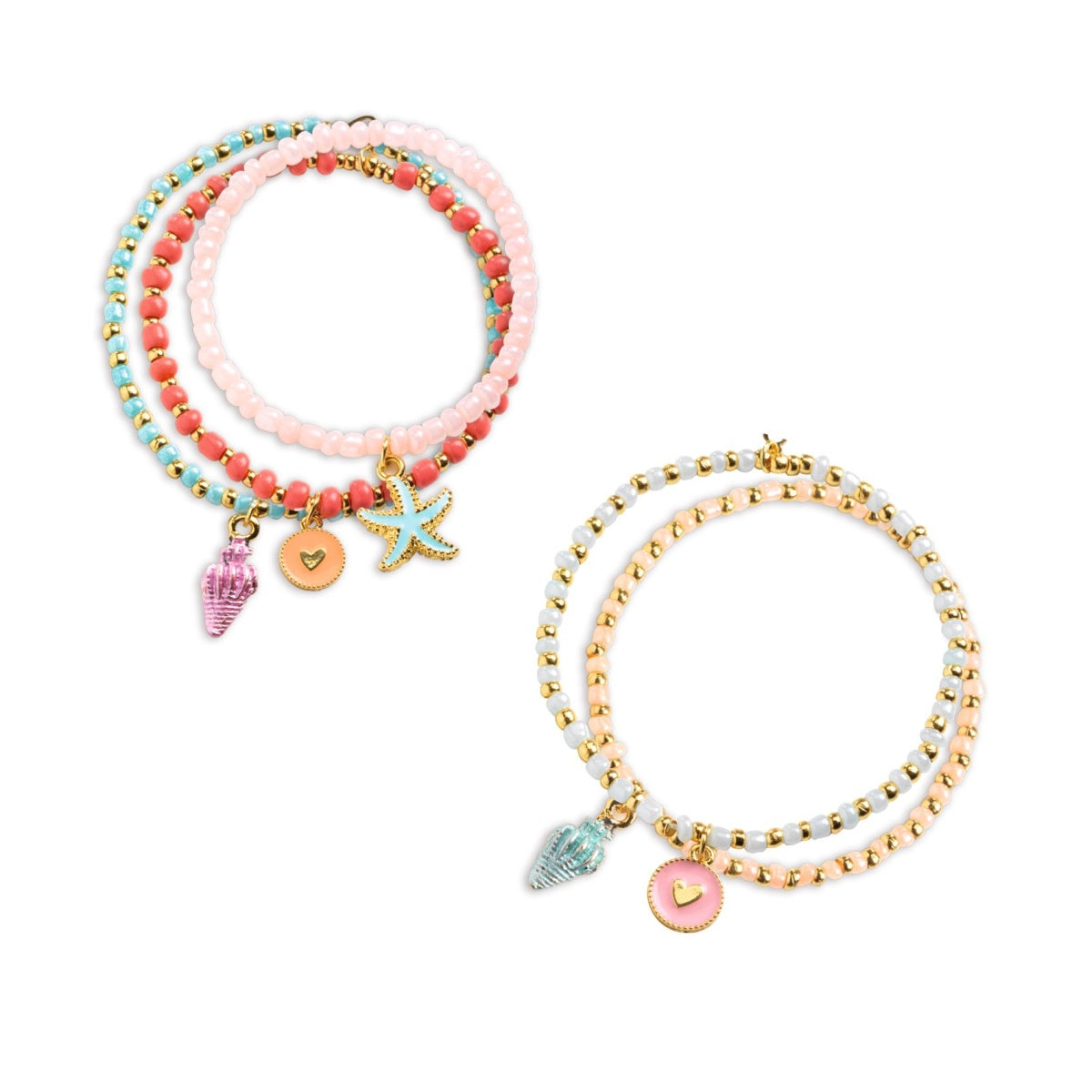 Schmuck basteln: Armbänder mit Muscheln von Djeco
