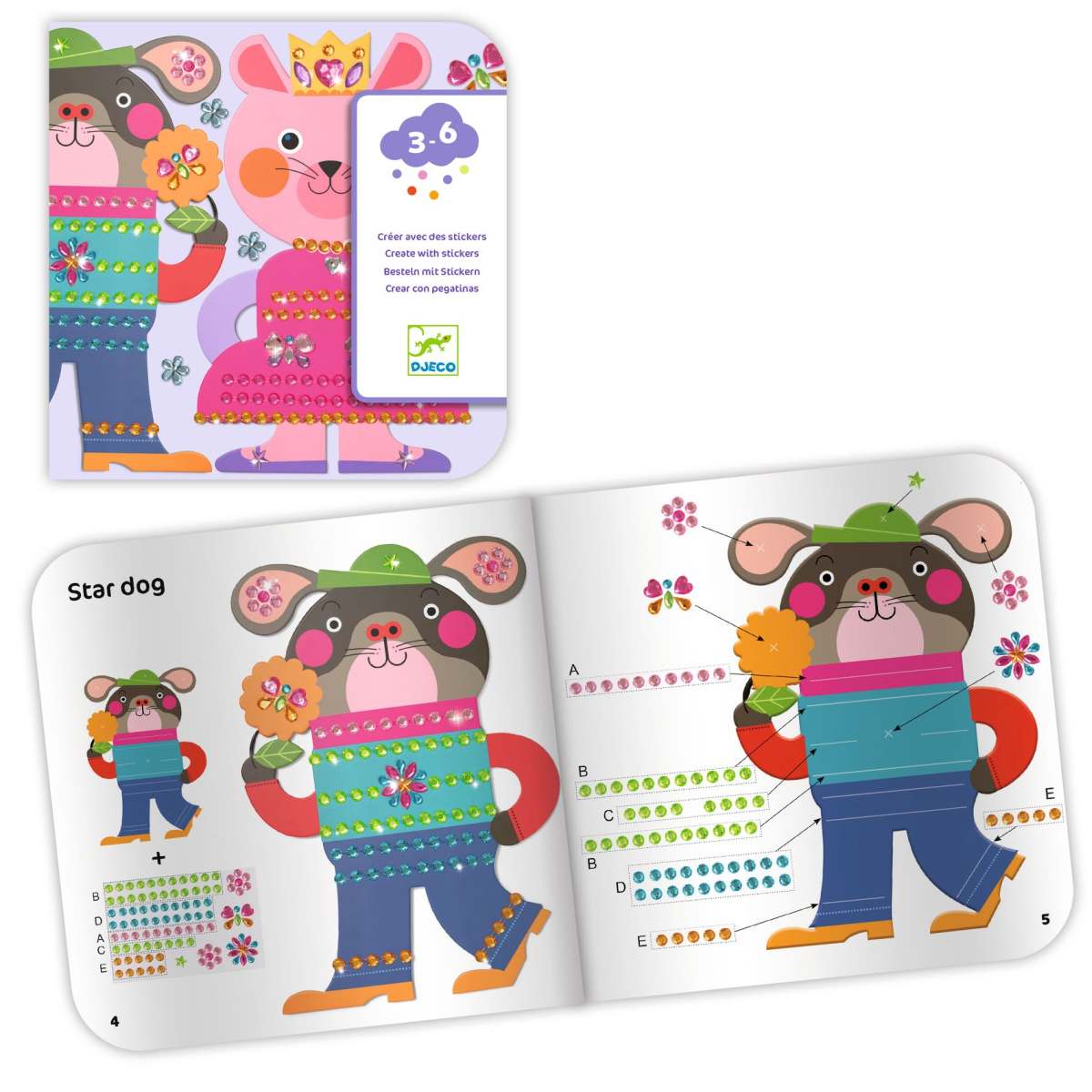 Glitzer Sticker Kleben Bastel Set von Djeco