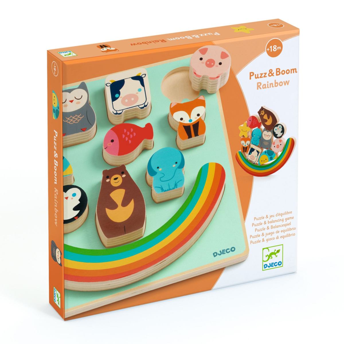 2in1 Puzzle Stapelspiel und Balancespiel aus Holz von Djeco