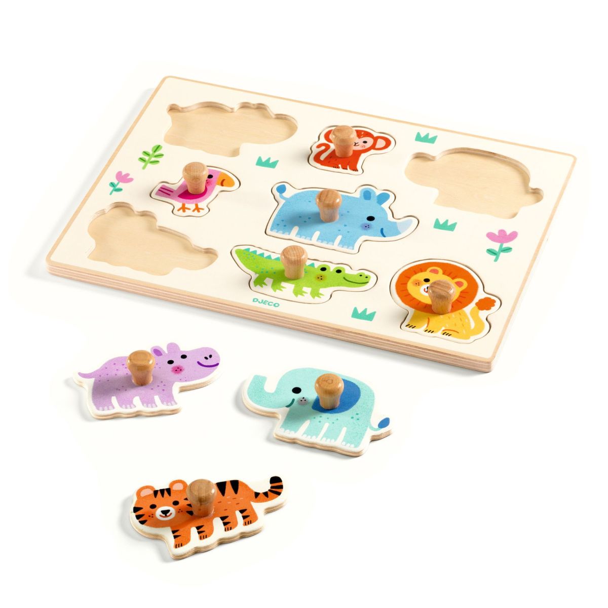 Steckpuzzle Dschungeltiere aus Holz