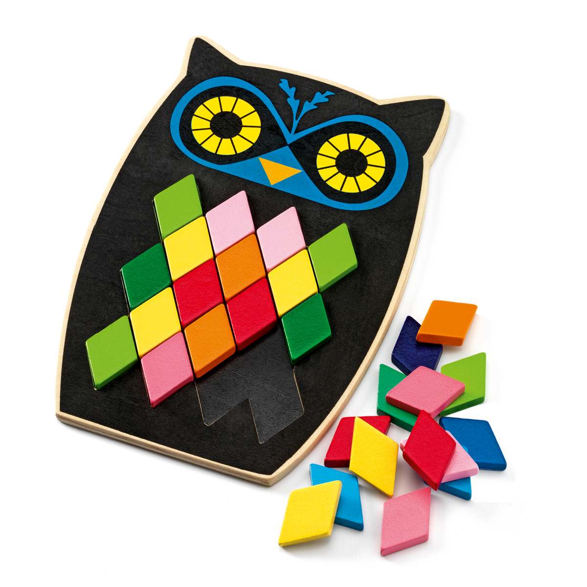 Mosaik Puzzlespiel Eule aus Holz