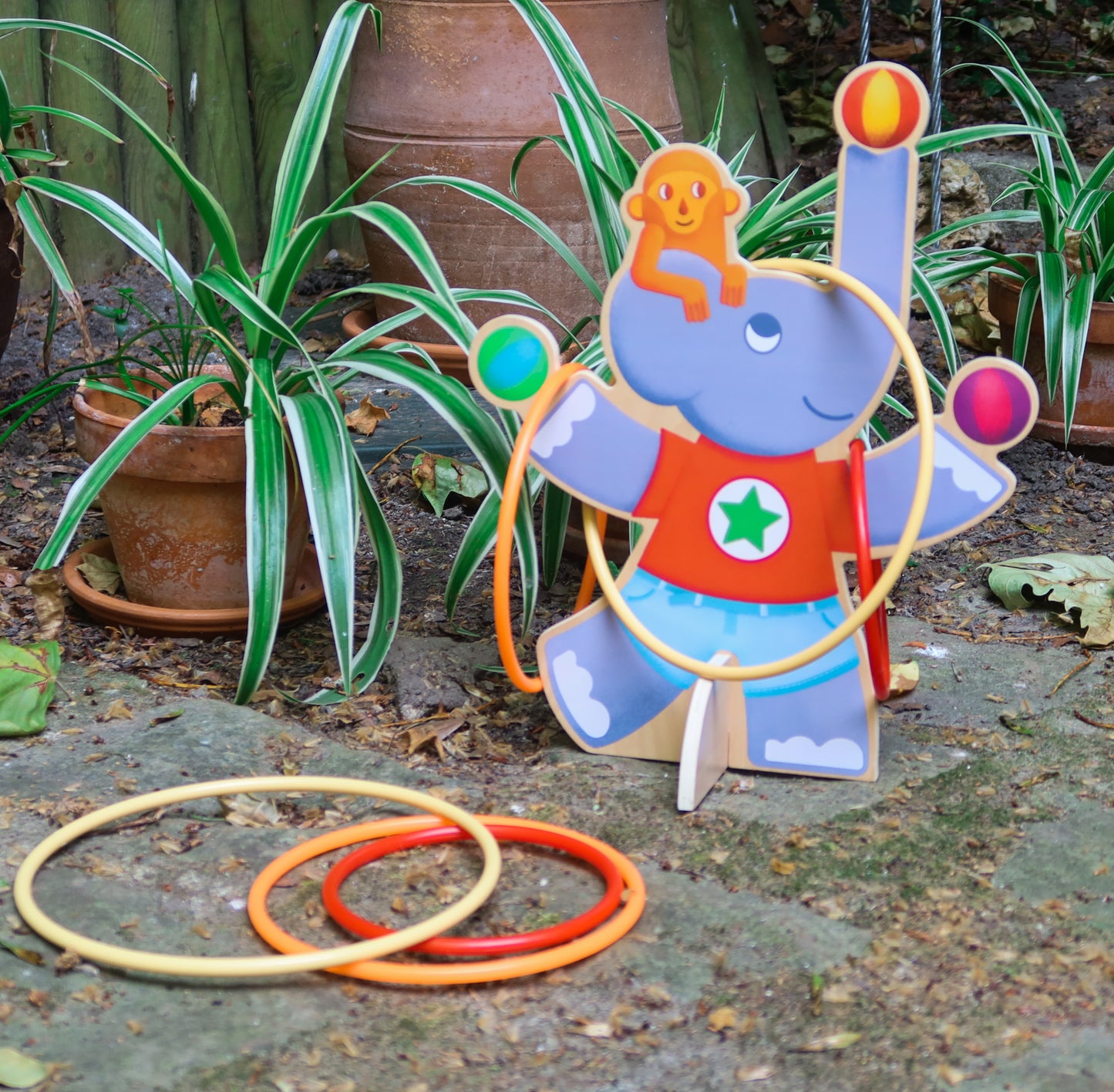Ringwurfspiel Elefant mit Baumwollbeutel