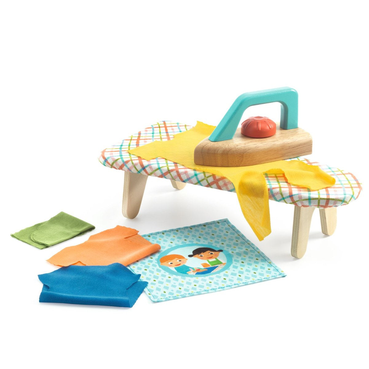 Bügelbrett und Bügeleisen Set aus Holz