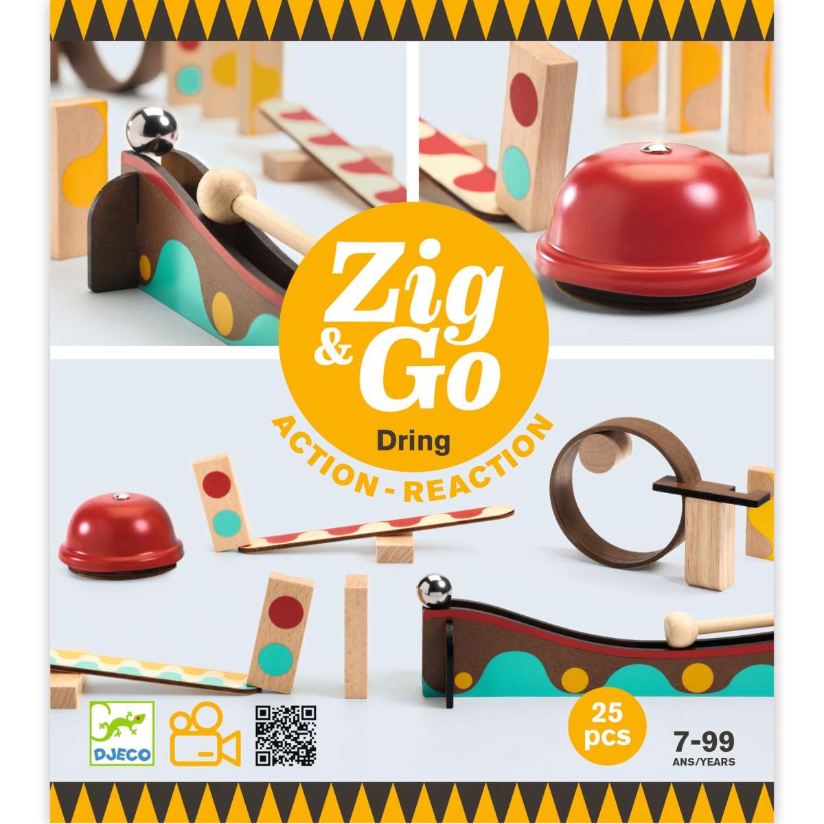 Zig & Go Kugelbahnbausatz aus Holz 25Teile von Djeco