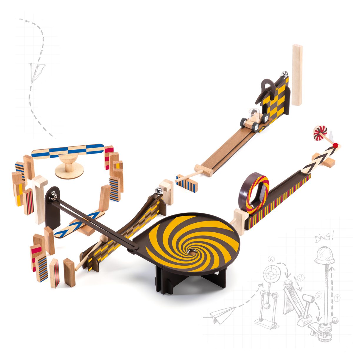 Zig & Go Kugelbahn Bausatz aus Holz mit 43Teilen von Djeco