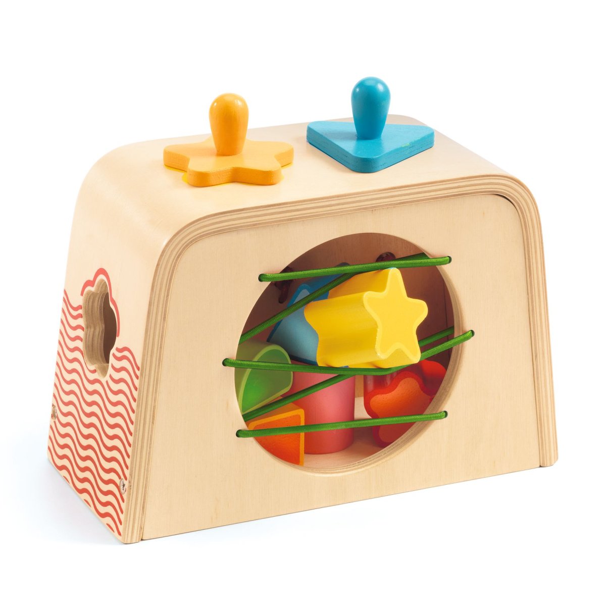Geometrische Formenbox Steckspiel aus Holz von Djeco