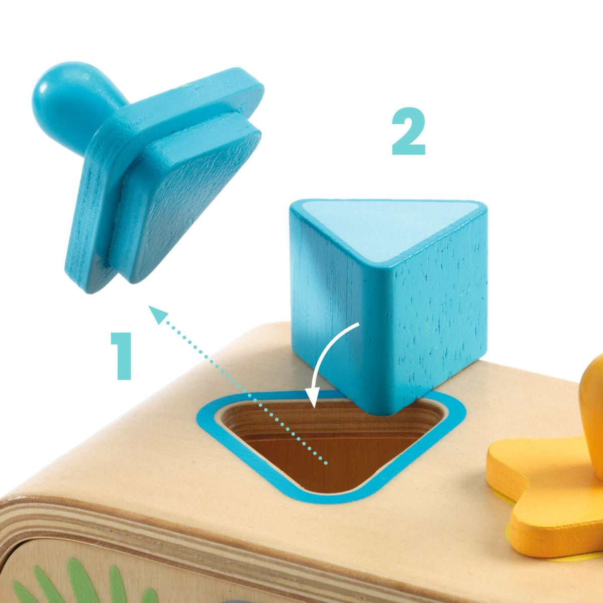 Geometrische Formenbox Steckspiel aus Holz von Djeco