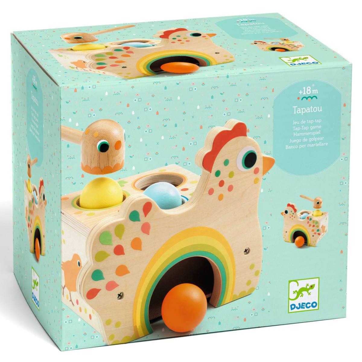 Klopfspiel Kugelspiel Huhn aus Holz von Djeco