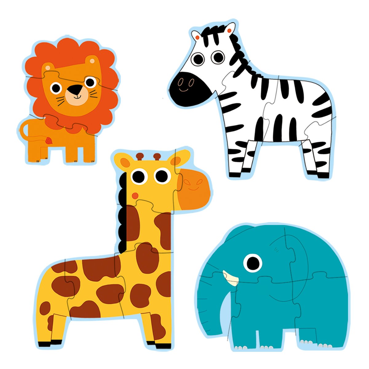 Erstes Puzzle Set Dschungel 3,4,5 und 6 Teile