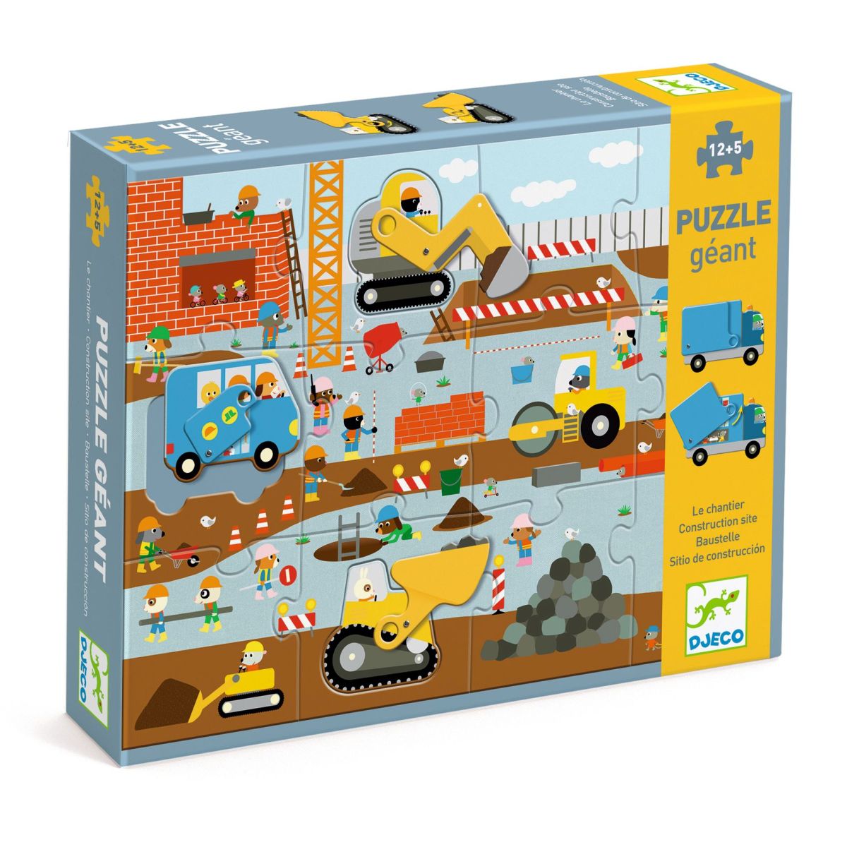 Bodenpuzzle Baustelle 12Teile + 5Teile