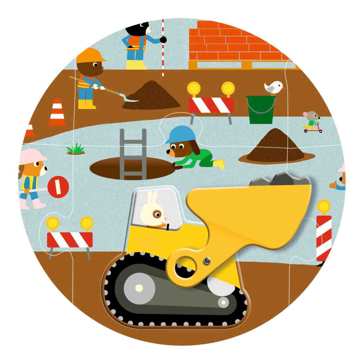 Bodenpuzzle Baustelle 12Teile + 5Teile