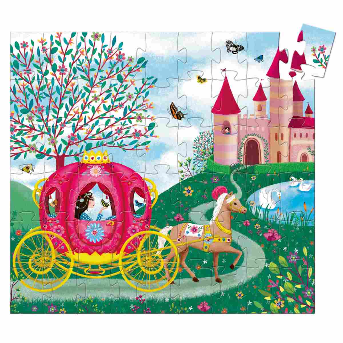 Puzzle Prinzessin in der Kutsche 54 Teile