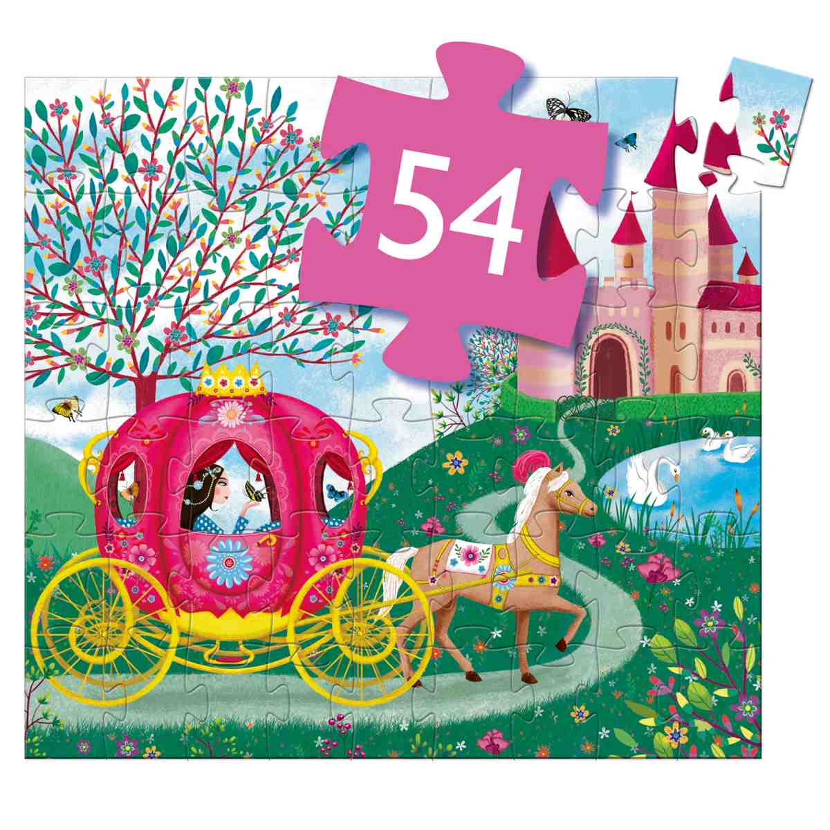 Puzzle Prinzessin in der Kutsche 54 Teile