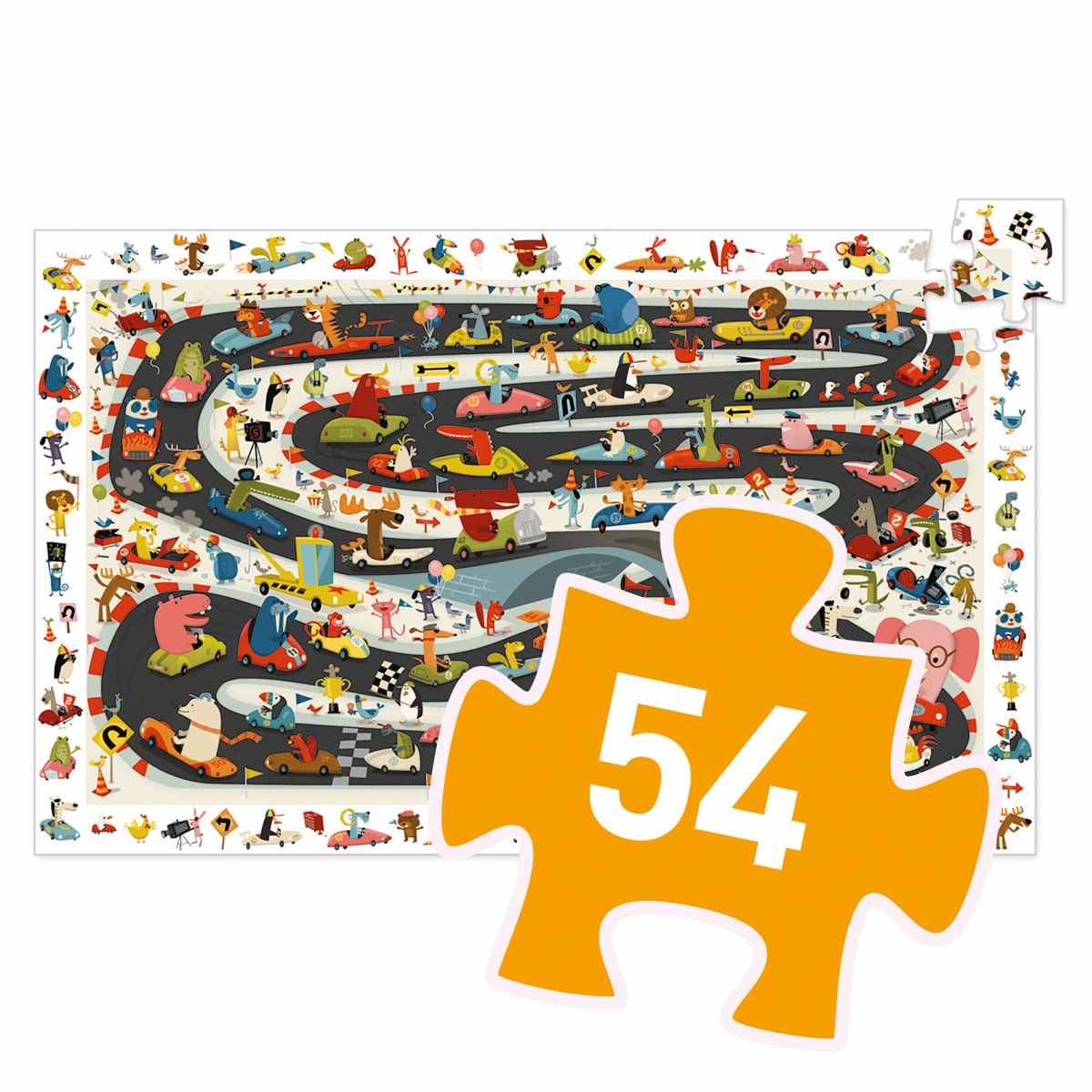 Wimmelpuzzle Autorennen 54 Teile