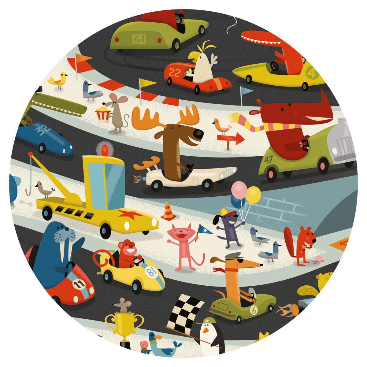 Wimmelpuzzle Autorennen 54 Teile