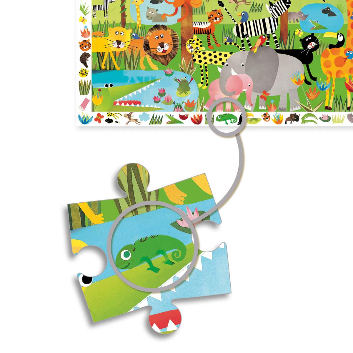 Wimmelpuzzle Dschungeltiere 35 Teile