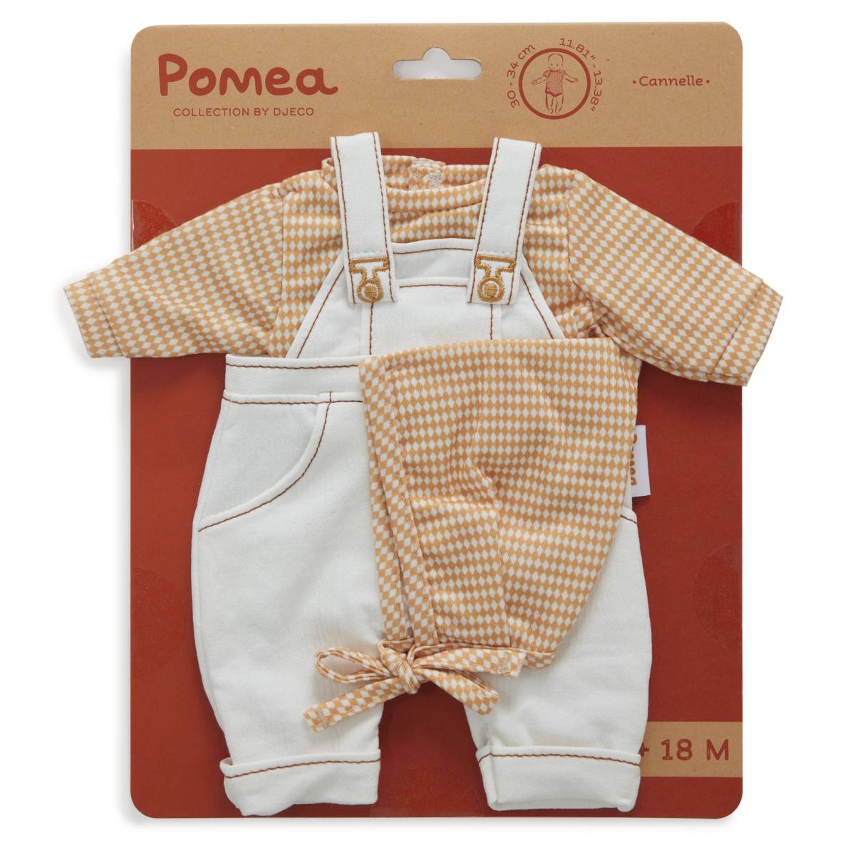 Puppenkleidung Set aus Latzhose Shirt und Mütze