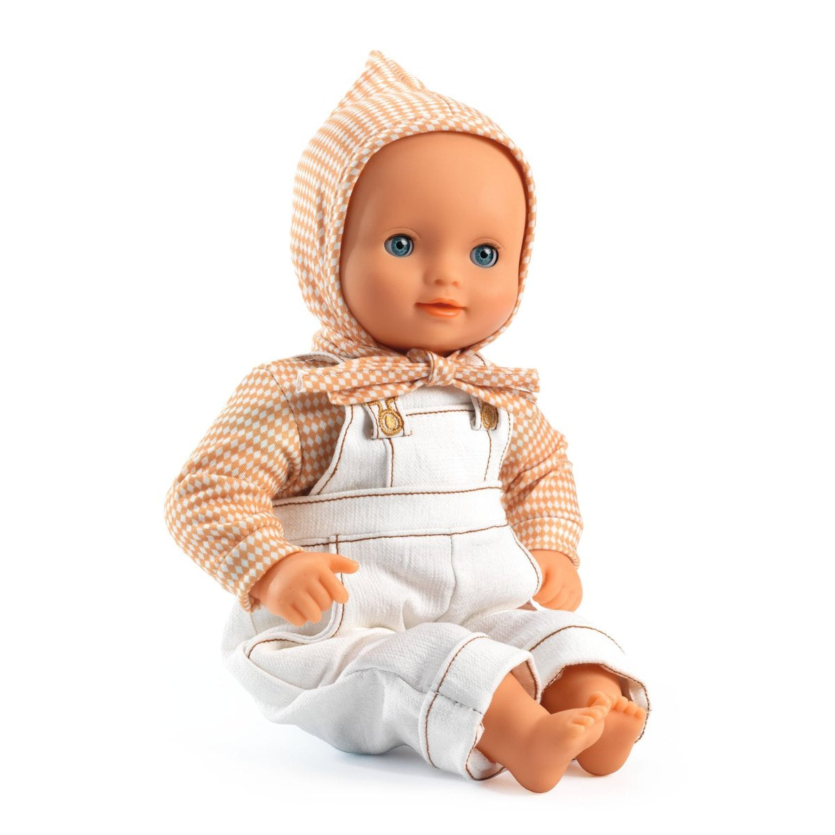 Puppenkleidung Set aus Latzhose Shirt und Mütze
