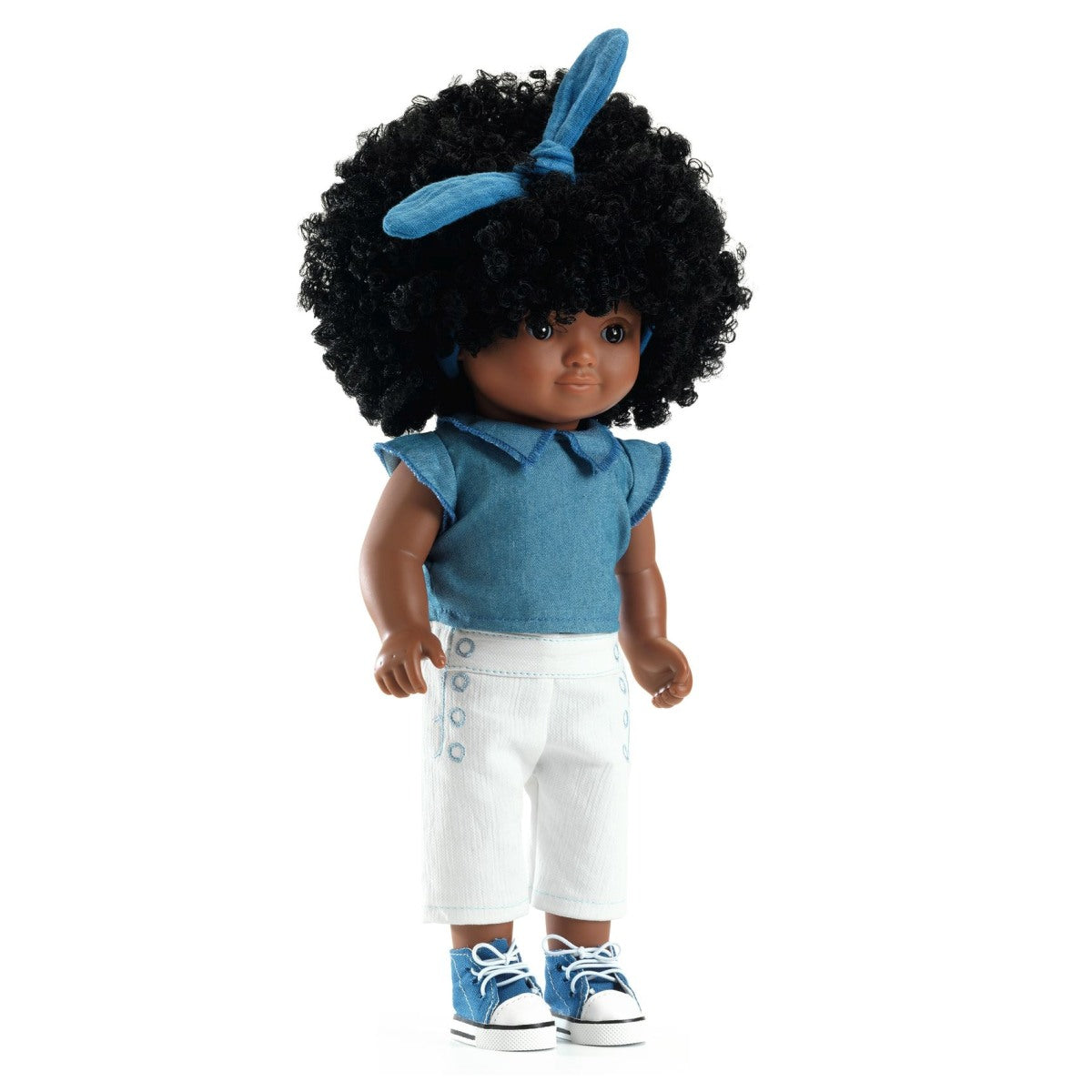 Puppe 32cm mit schwarzen Haaren