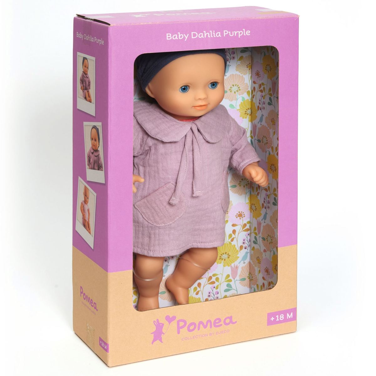 Babypuppe mit Kleid und Mütze