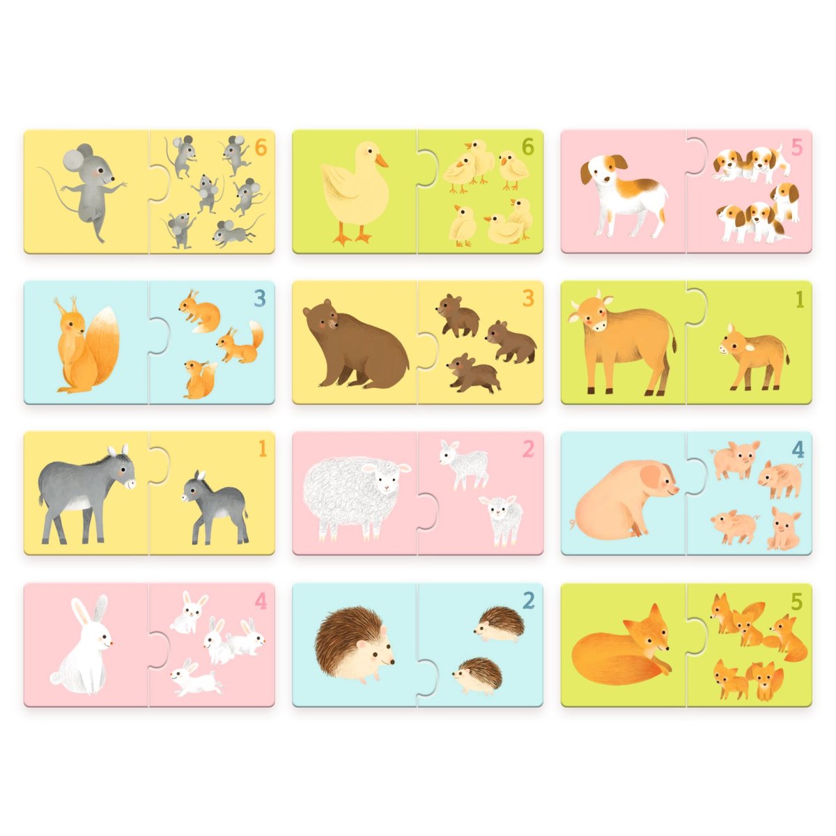 Duo-Puzzle Tierbabys Lernspiel von Djeco