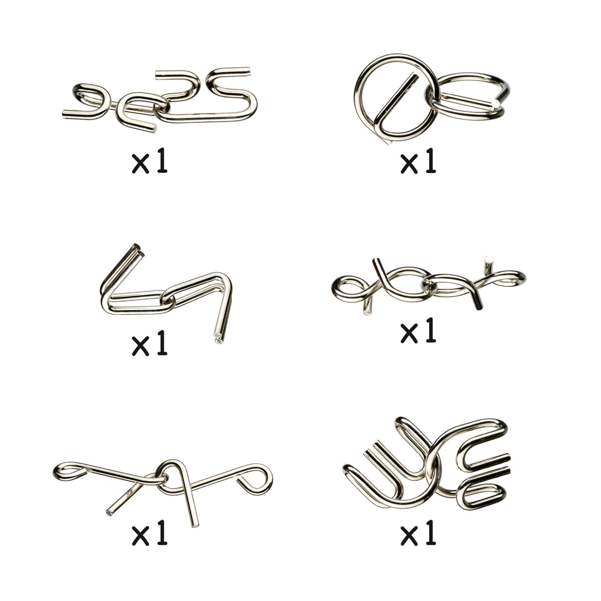 6 Knobelspiele aus Metall von Djeco
