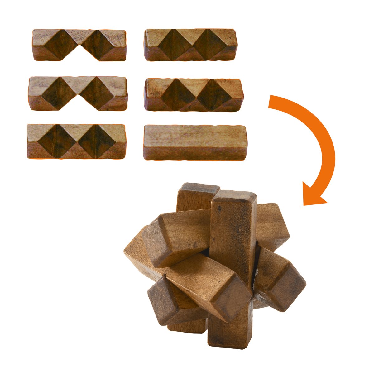 Woodix - 6 Knobelspiele aus Holz von Djeco