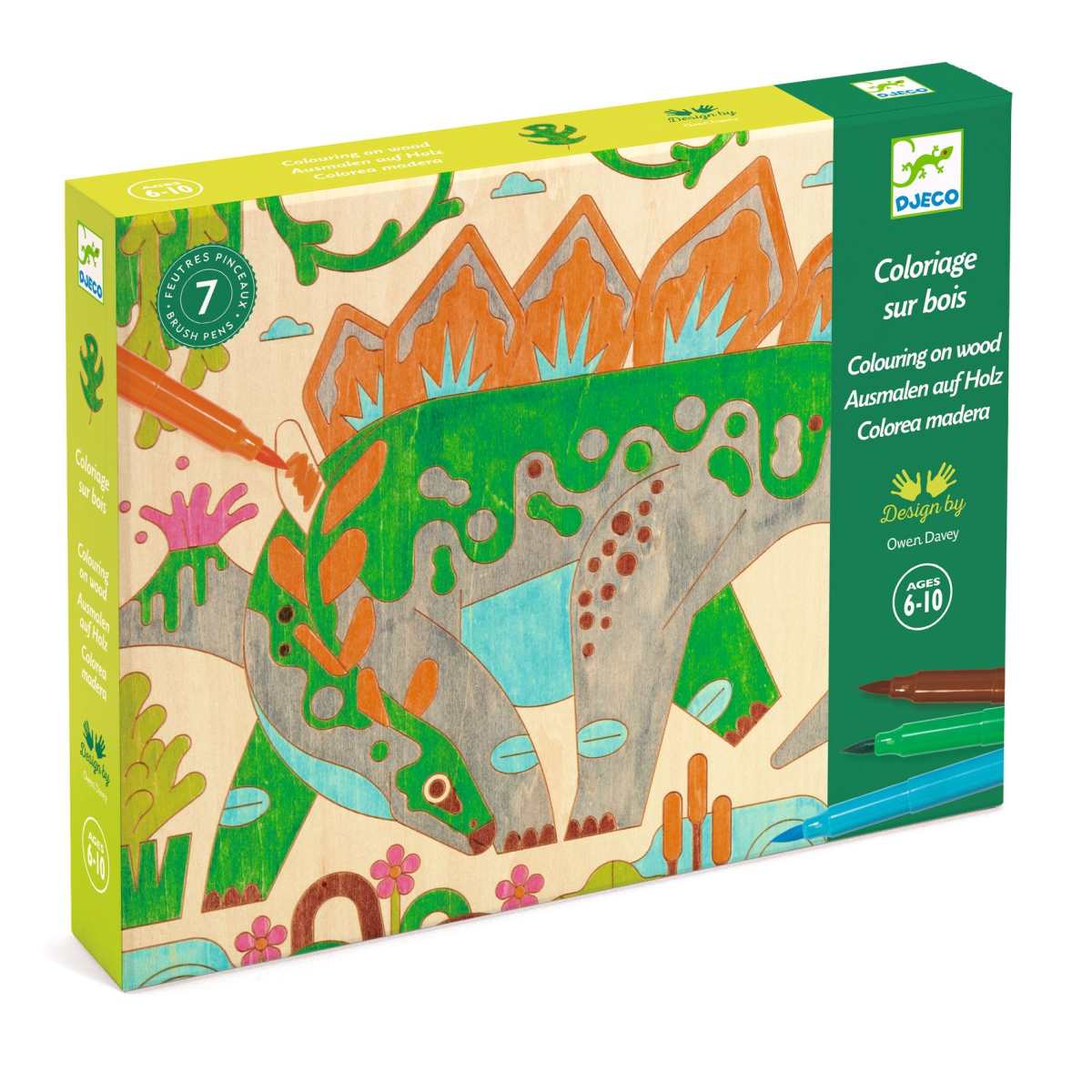 Ausmalen auf Holz Dinosaurier von Djeco