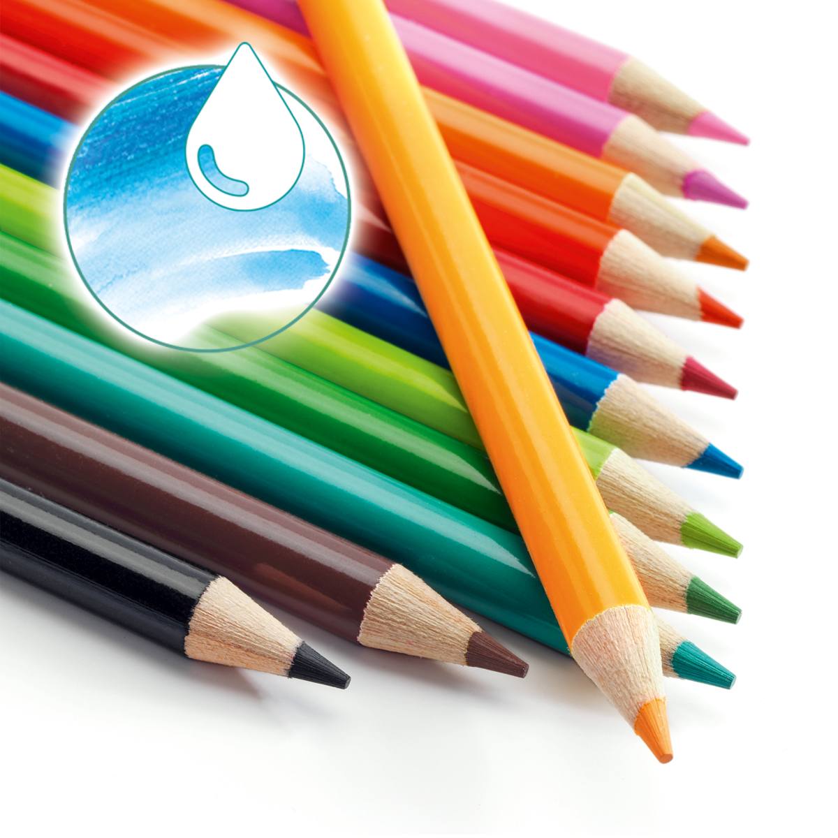 Set mit 12 Aquarell-Farbstiften von Djeco