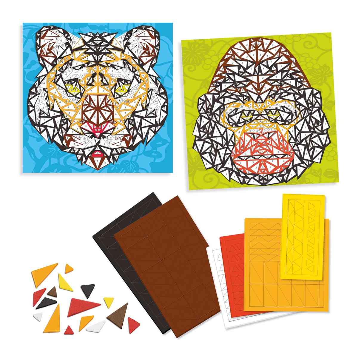 Mosaike gestalten Tiger und Gorilla von Djeco