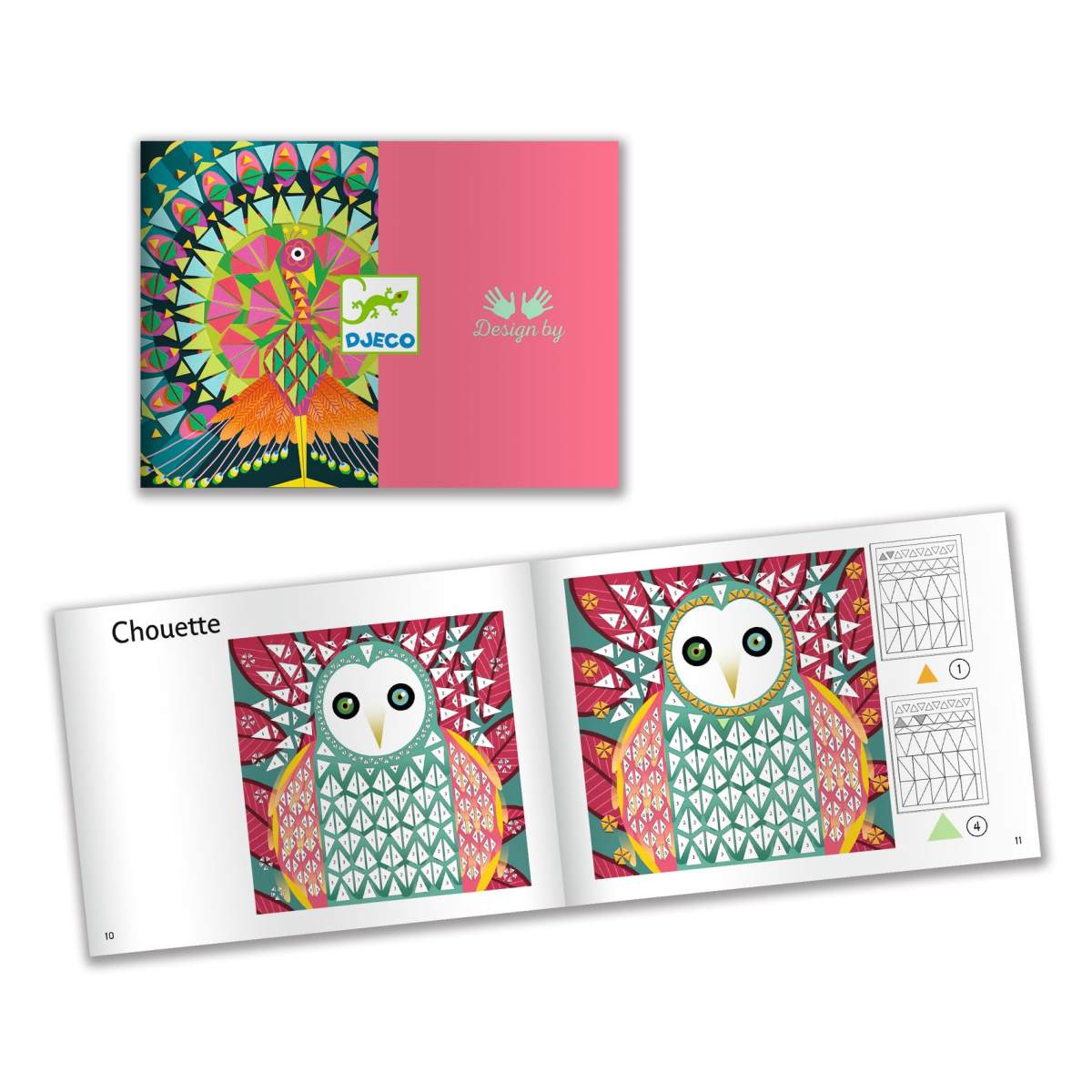 Mosaike gestalten Pfau und Eule von Djeco