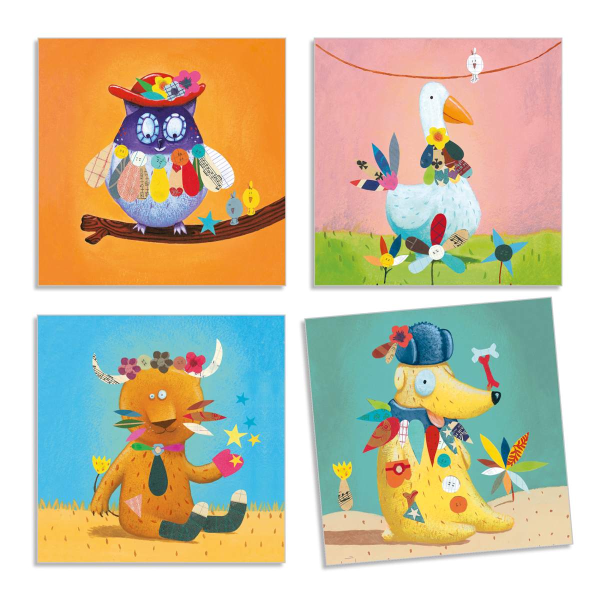 Stickerbilder gestalten Lustige Tiere
