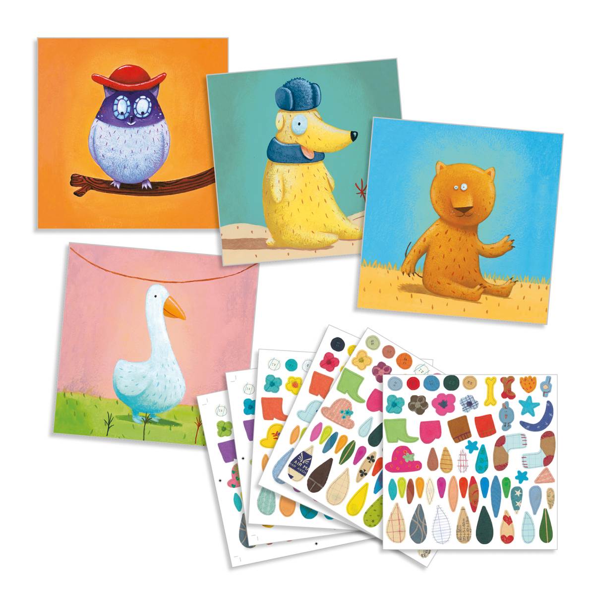 Stickerbilder gestalten Lustige Tiere