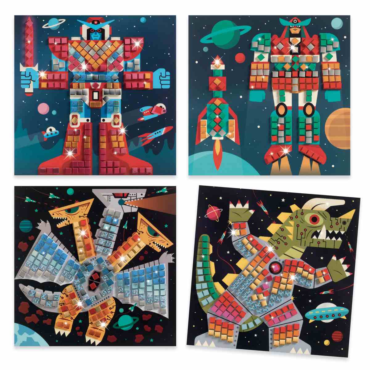 Mosaike gestalten Roboter und Monster von Djeco