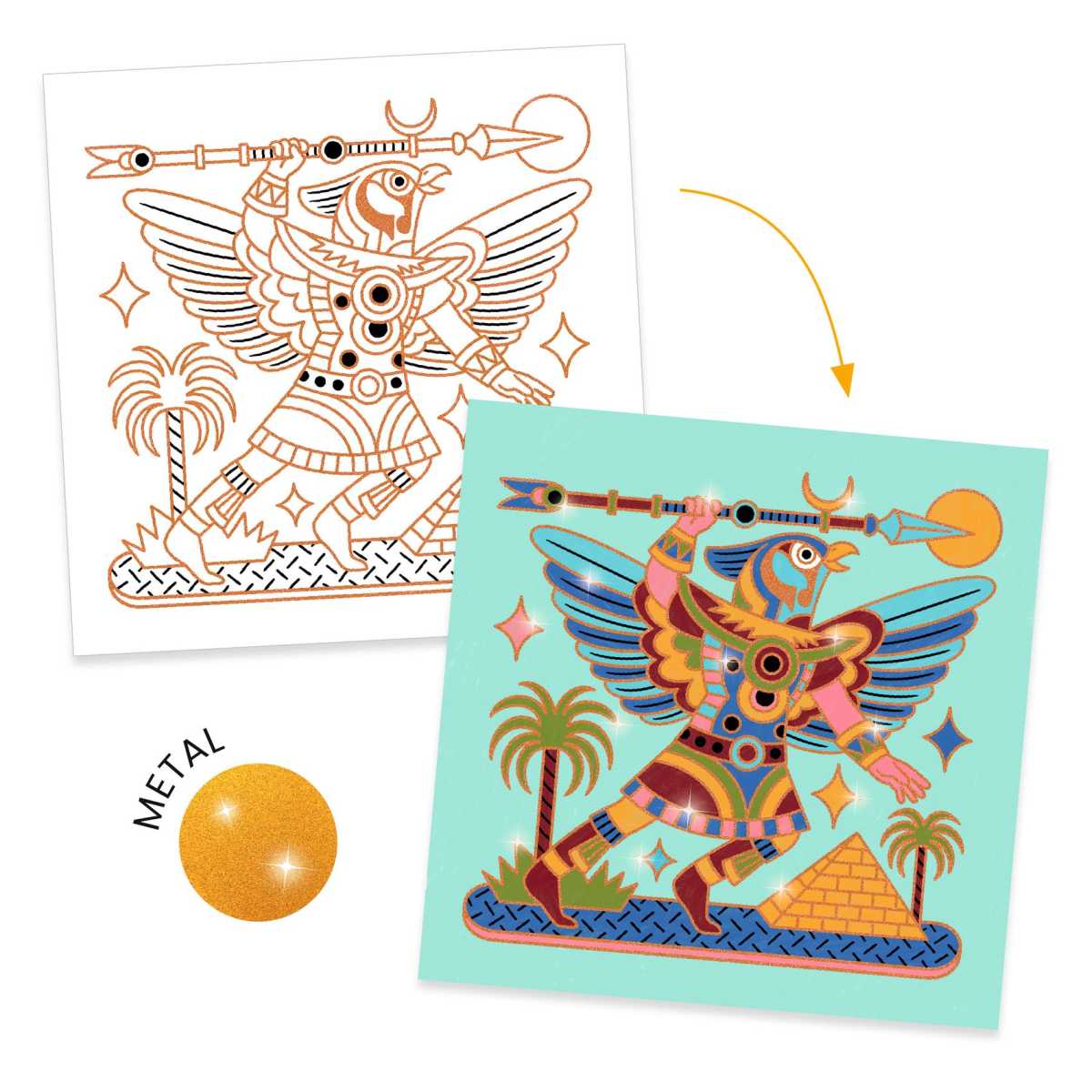 Ausmalbilder mit Goldlack Ägypten von Djeco