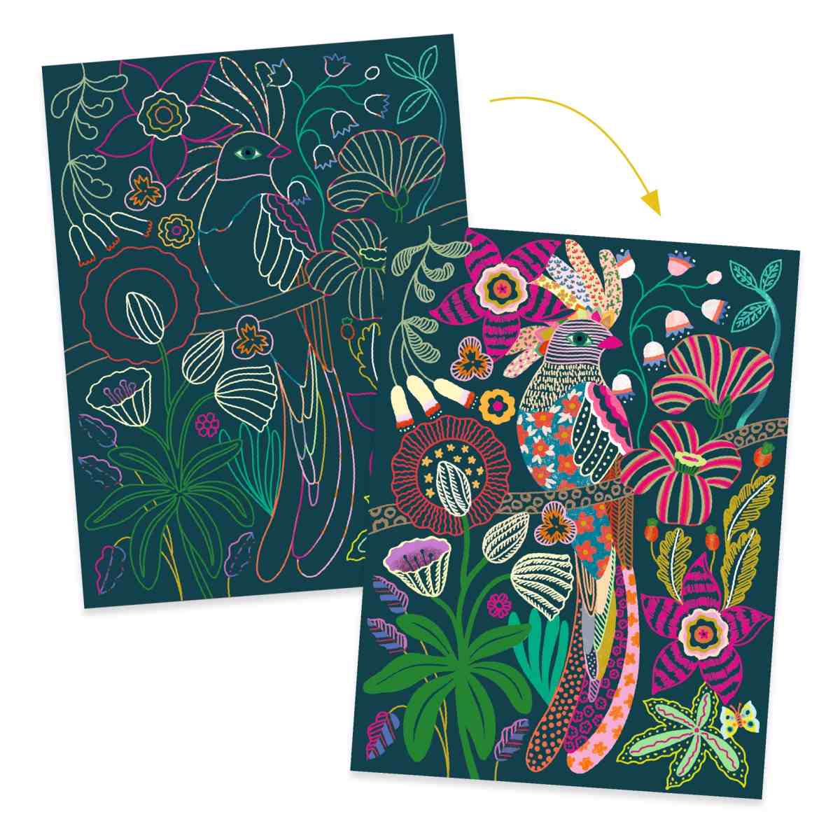 Kratzbilder Set Dschungeltiere von Djeco