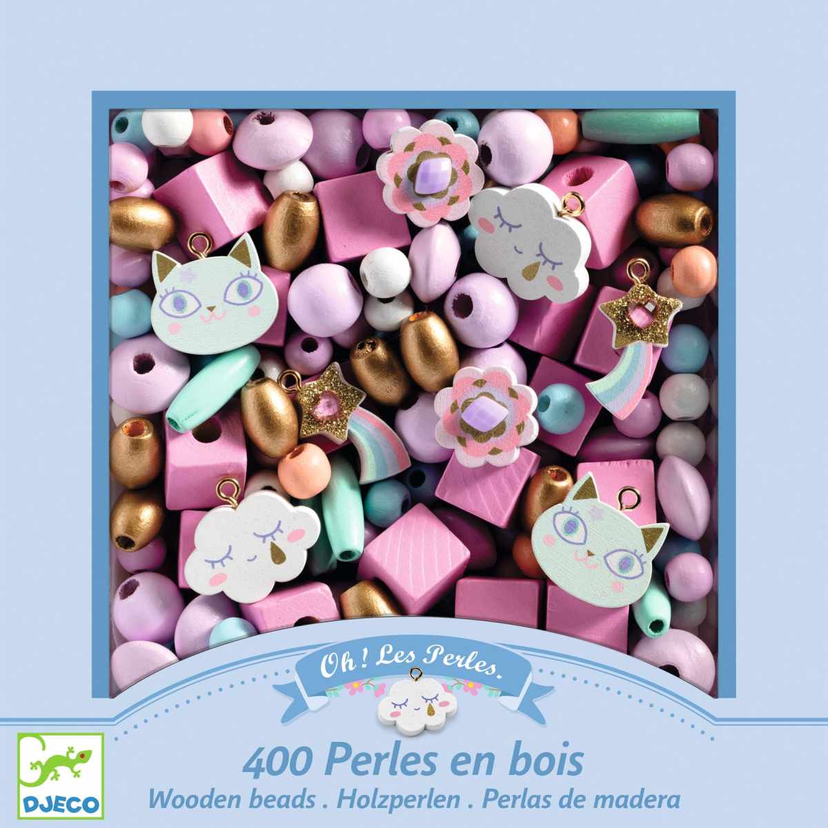 Holzperlen Set Katzen 400 Teile von Djeco